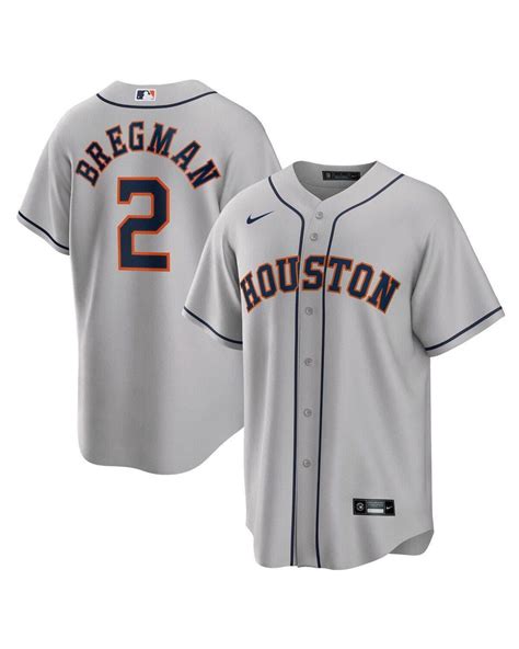 men's houston astros nike gray road replica team jersey